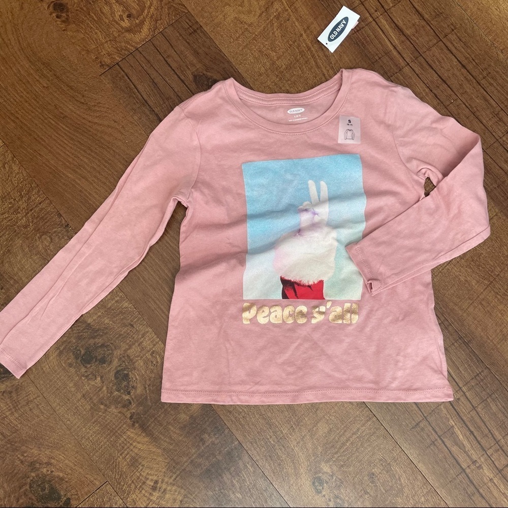 3 NWT old navy Christmas LS long sleeve T-shirts girls 6/7 bundle lot - Picture 2 of 5